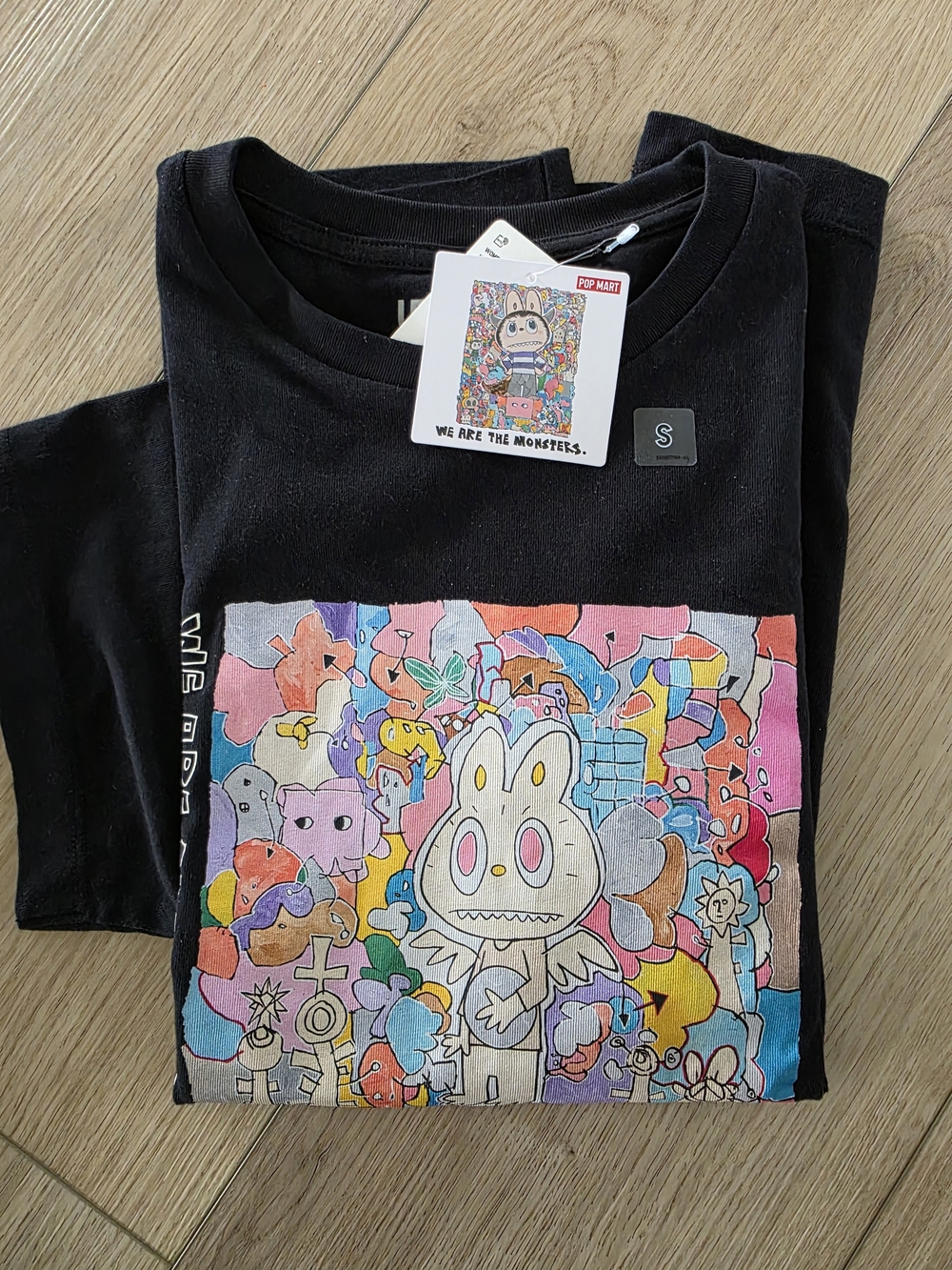 NWT Uniqlo We Are The Monsters Pop Mart Balck Tee S